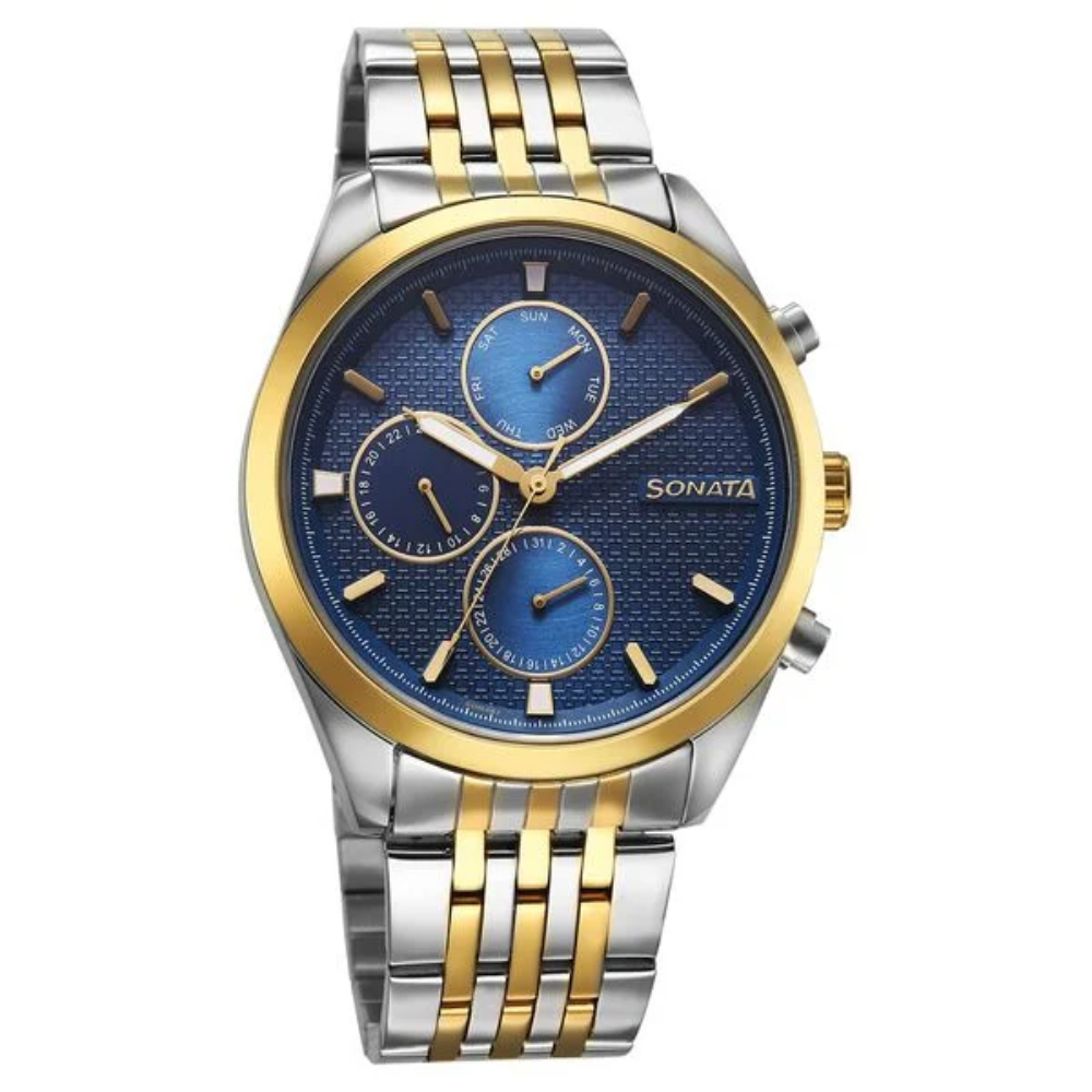 Sonata Magna Blue Dial Men's Multifunction Watch 7155BM01