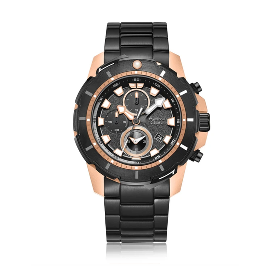 Alexandre Christie Chronograph Black Men's Watch 6606MCBBRBA