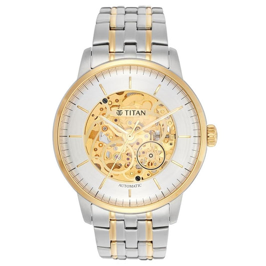 Titan Golden Heart Silver Men's Watch - 90110BM01