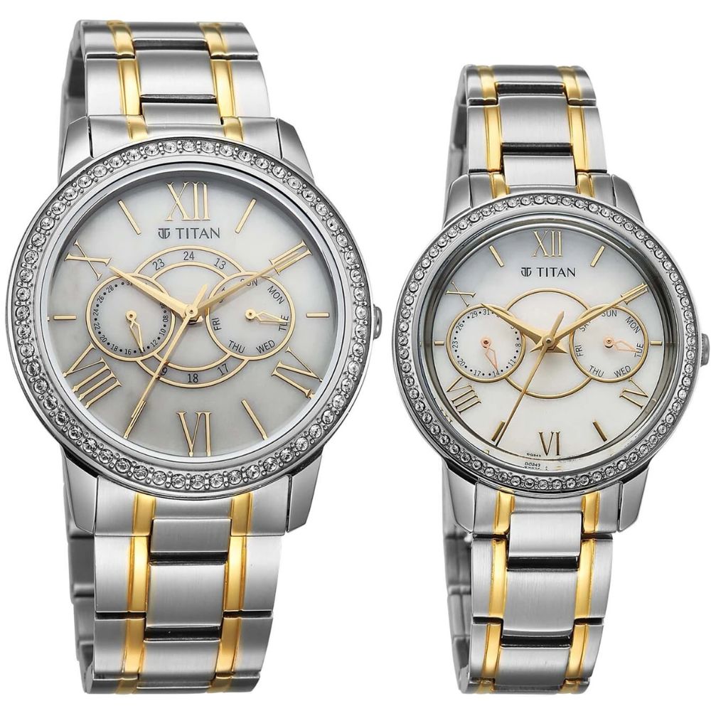 Titan Royal Bandhan White Couple Watch 100022778BM01