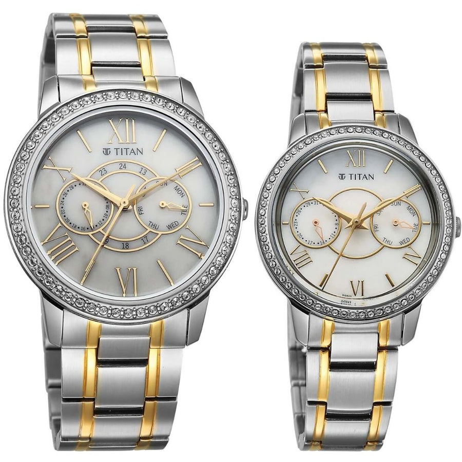 Titan Royal Bandhan White Couple Watch 100022778BM01