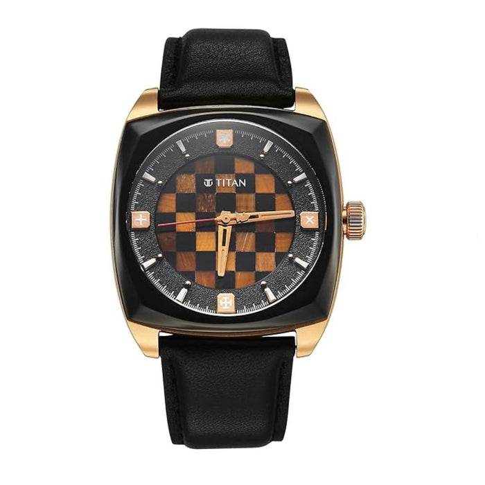 Titan Grandmaster X Gukesh Dommaraju Special Edition Tiger Eye & Black Agate Men's Watch 10073KL02