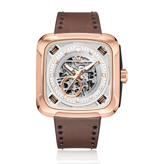Alexandre Christie Maharaja Luxe Brown Men's Automatic Watch 6577MALRGSL