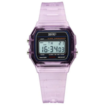 Zoop Transparent Black Dial Purple Strap Girls Kids Digital Watch 16049PP05