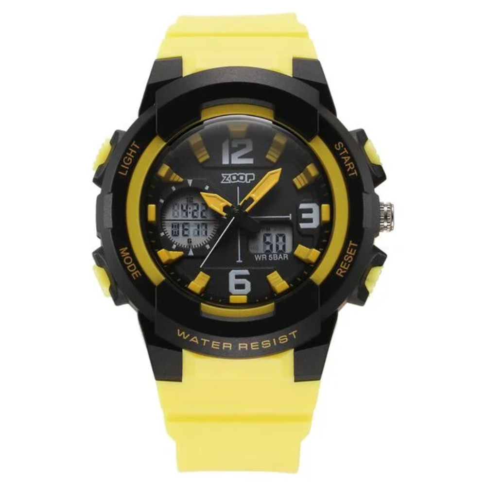 Zoop Analog Digital Watch with Black Dial & Yellow Strap for Boys Kids 26026PP06W