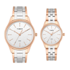 TIMEX Silver Rose Gold Pair's Watch TW00PR359