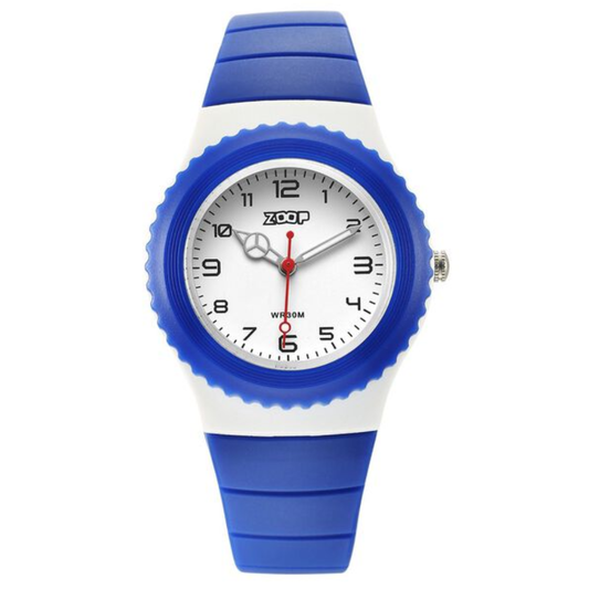 Zoop White Dial Blue Strap Girls Kids Analogue Watch 16031PP03W