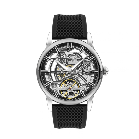 SLAZENGER Automatic Black Dial Men's Silicone Strap Watch SL.09.2267.1.01