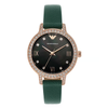 Emporio Armani Cleo Green Leather Women's Watch AR11577