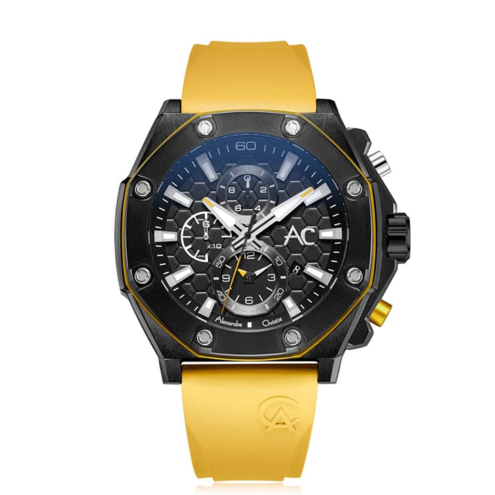 Alexandre Christie New Chronograph Yellow Men's Watch 9601MCRIPBAYL
