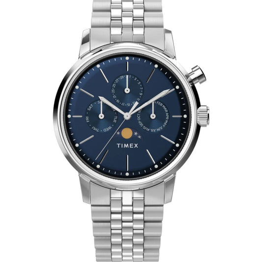 Timex Marlin Moon Phase Silver Men Watch TW2W51300UJ