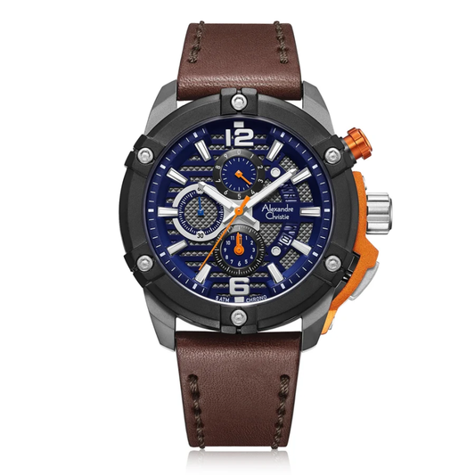 Alexandre Christie Men's Chronograph Blue Dial Watch 6613MCLEPBUOR