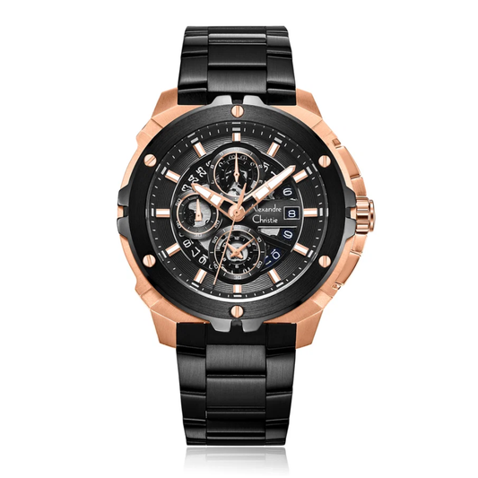 Alexandre Christie Chronograph Black Men's Watch 6692MCFBRBA