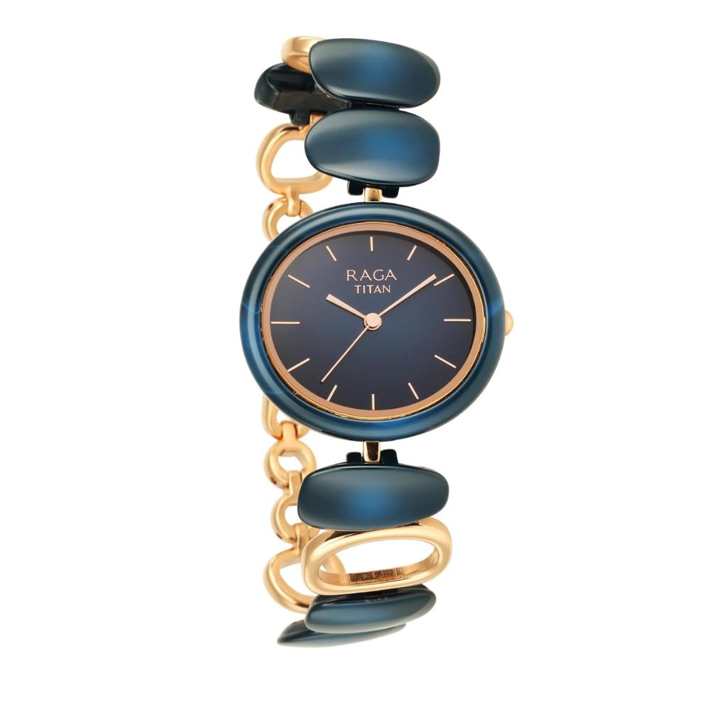 Titan Raga Ceramics Blue Women's Watch 95146KD01