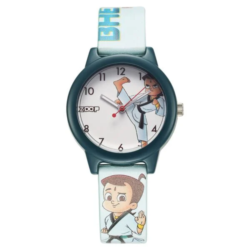 Zoop Chhota Bheem White Dial Blue Strap Watch for Boys Girls Kids - 16042PP06FW