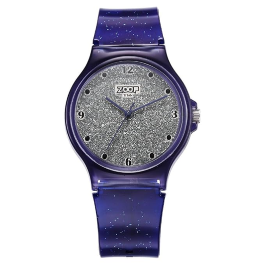 Zoop Glitter Grey Dial Blue Strap Girls Kids Watch 26030PP04W