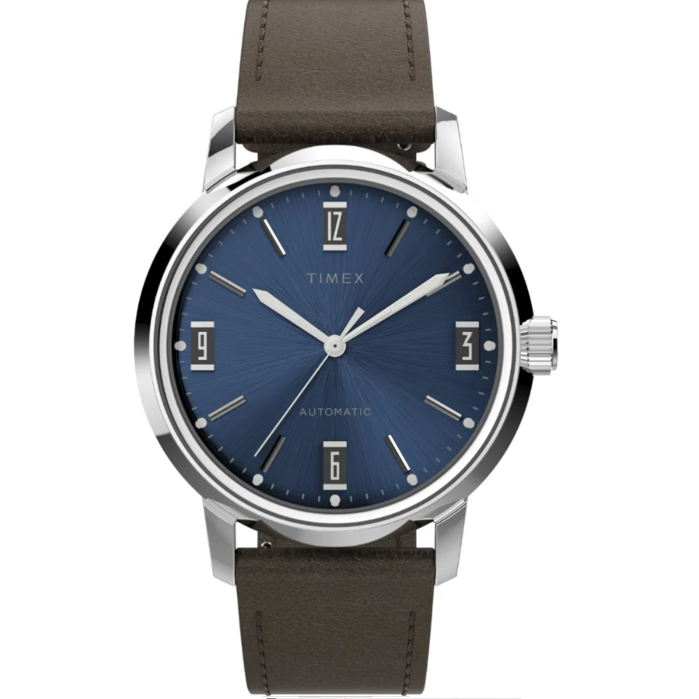 Timex Marlin Mechanical Automatic Blue & Brown Men Watch TW2V44500U9