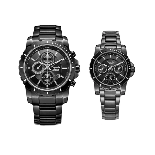 Alexandre Christie Chronograph Black Couple's Watch 6141MCBFIPBA