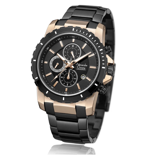 Alexandre Christie Black Men's Chronograph Watch 6141MCBCABA