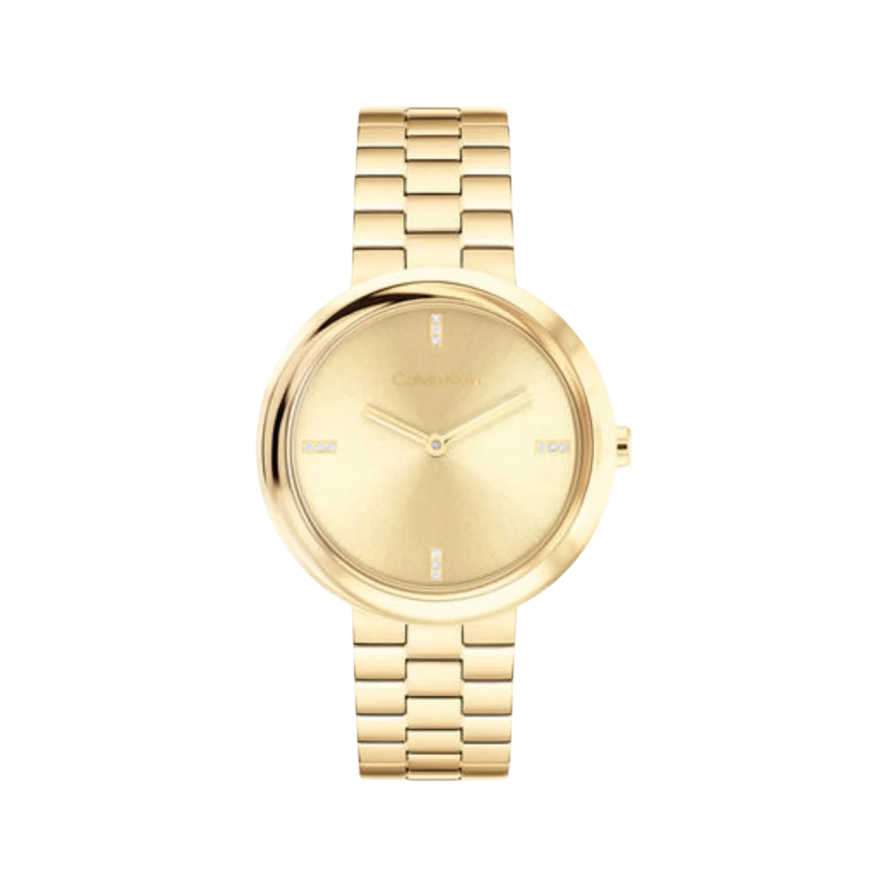 Calvin Klein Twisted Bezel Gold Women's Watch 25100094