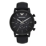 Emporio Armani Luigi Black Dial Chronograph Men Leather Watch AR1970