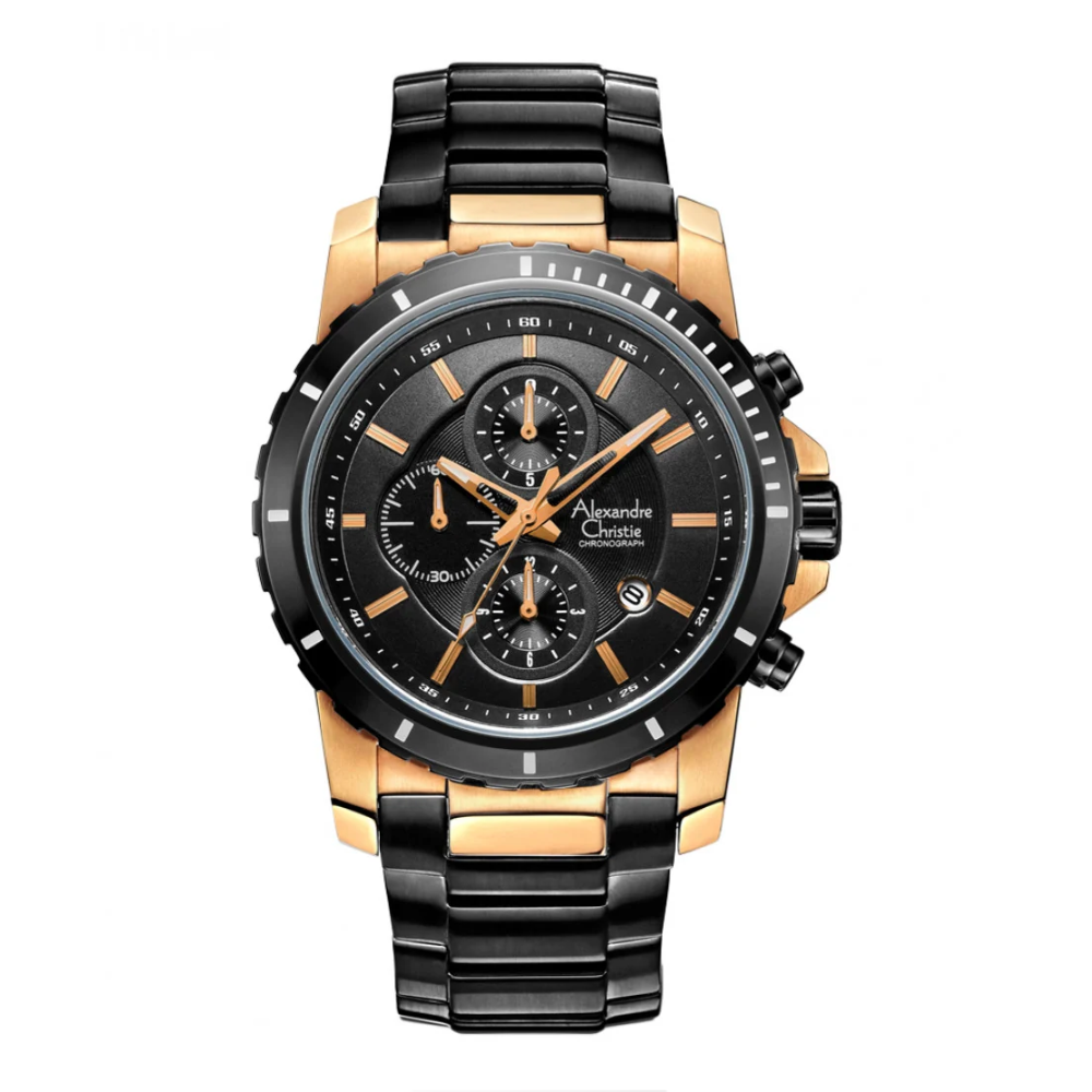 Alexandre Christie Chronograph Black Men's Watch 6141MCBBRBA