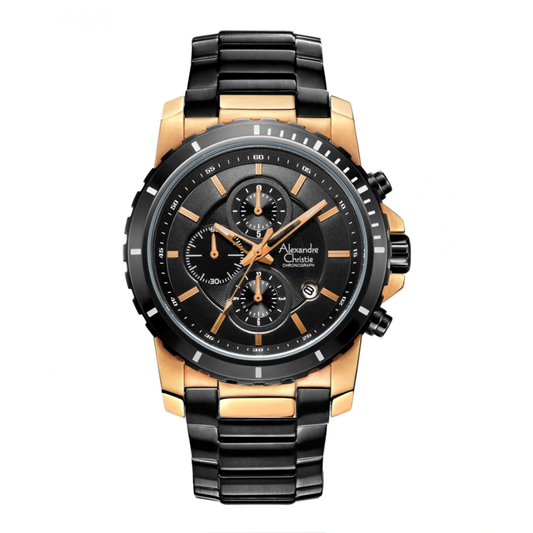 Alexandre Christie Chronograph Black Men's Watch 6141MCBBRBA