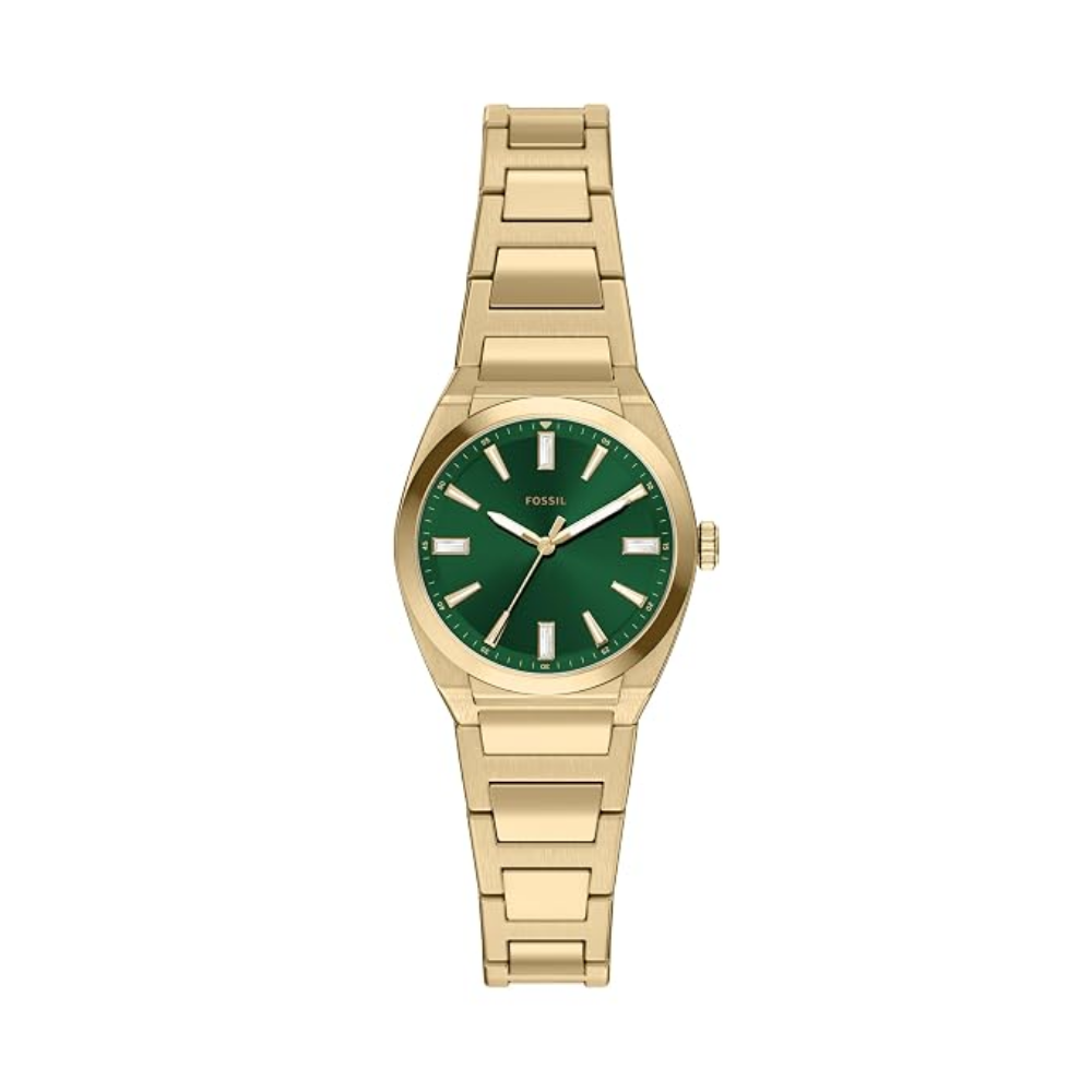 Fossil Everett Women's Quartz Green Dial Analog Stainless Steel Watch ES5493