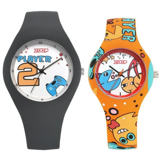 Titan Zoop Kids Watch White Dial Grey and Multicoloured Strap 2603116041PP01W