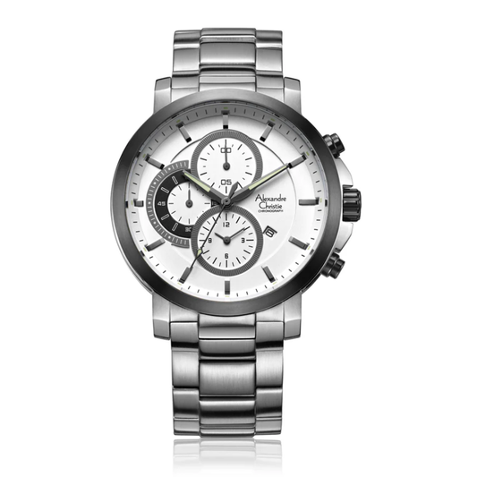 Alexandre Christie Chronograph Silver Men's Watch 6350MCBTBSL