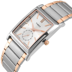 TIMEX Silver Tone Rectangle Dial Analog Silver Tone Men's Watch TW000L525
