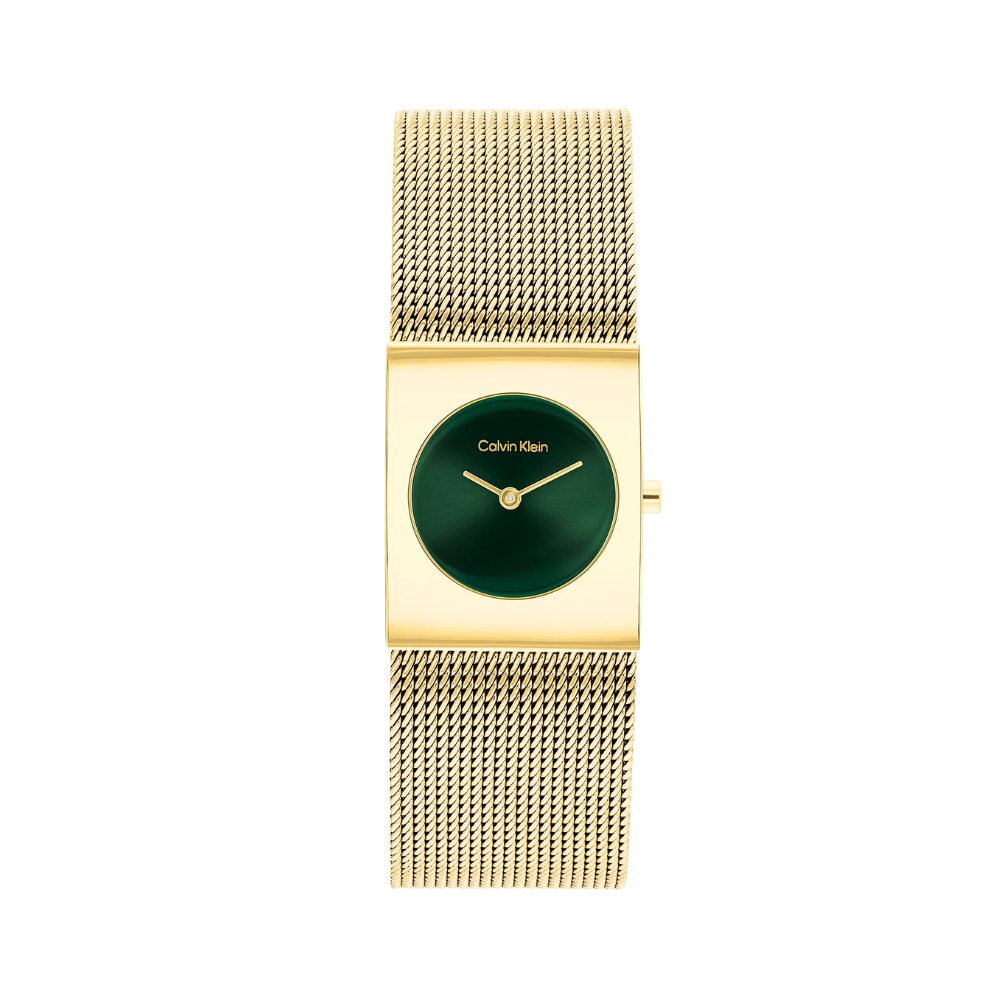 Calvin Klein Pulse Green Dial Women's Analog Mesh Watch 25100136