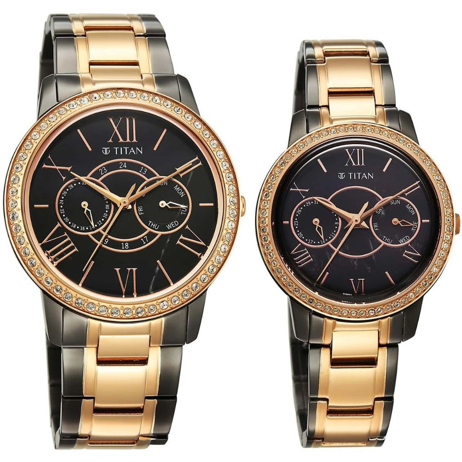 Titan Royal Bandhan Black Couple's Watch 100022778KM01