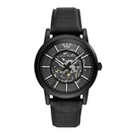 Emporio Armani Luigi Men's Automatic Black Dial Analog Leather Watch AR60008