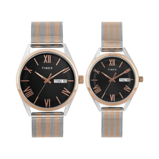 TIMEX Trendline Black Pair's Watch Analog TW00PR351