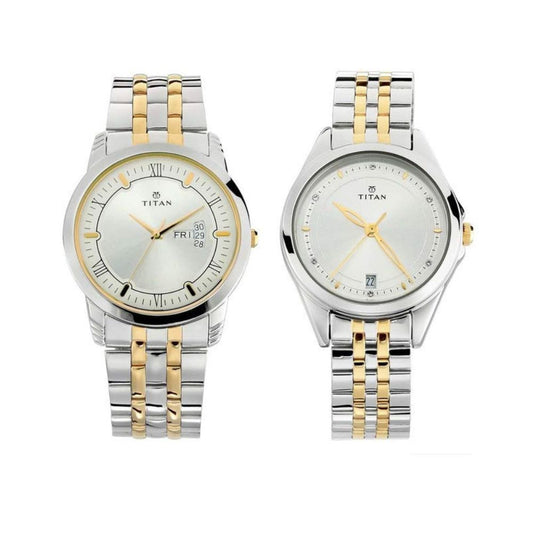 Titan Bandhan Silver Couple Watch 17742565BM01