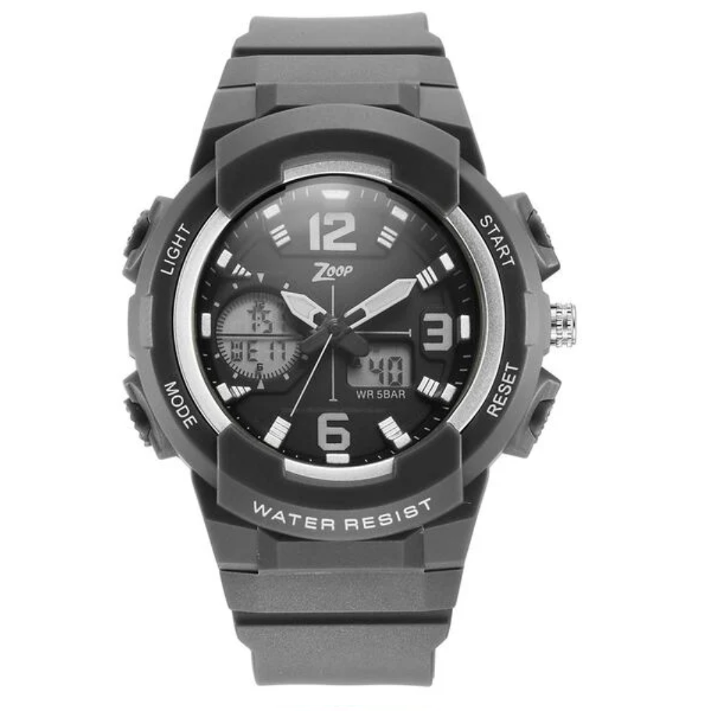 Zoop Analog Digital Black Dial Grey Strap Boys Kids Watch NT26026PP04W