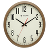 Titan Texture Oval Brown Wooden White Dial Wall Clock NCW0061PA01
