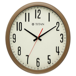 Titan Texture Oval Brown Wooden White Dial Wall Clock NCW0061PA01
