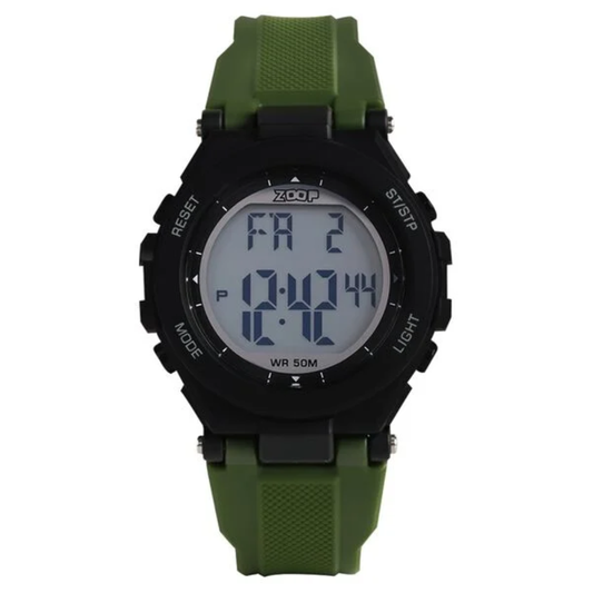 Zoop Digital Black Case Green Digital Dial Boys Kids Digital Watch 16047PP04