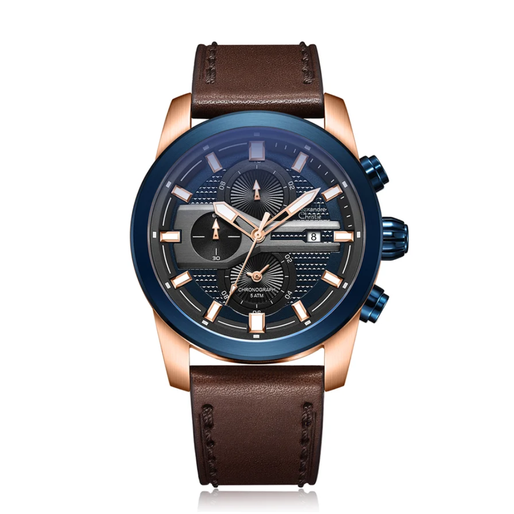 Alexandre Christie Collection Blue Dial Men's Chronograph Watch 45mm 6562MCLURBU