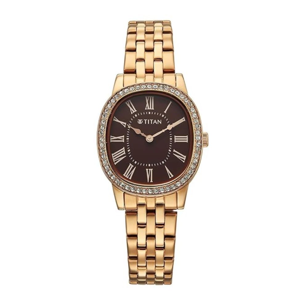 Titan Glamour Brown Women's Watch 95332WM01