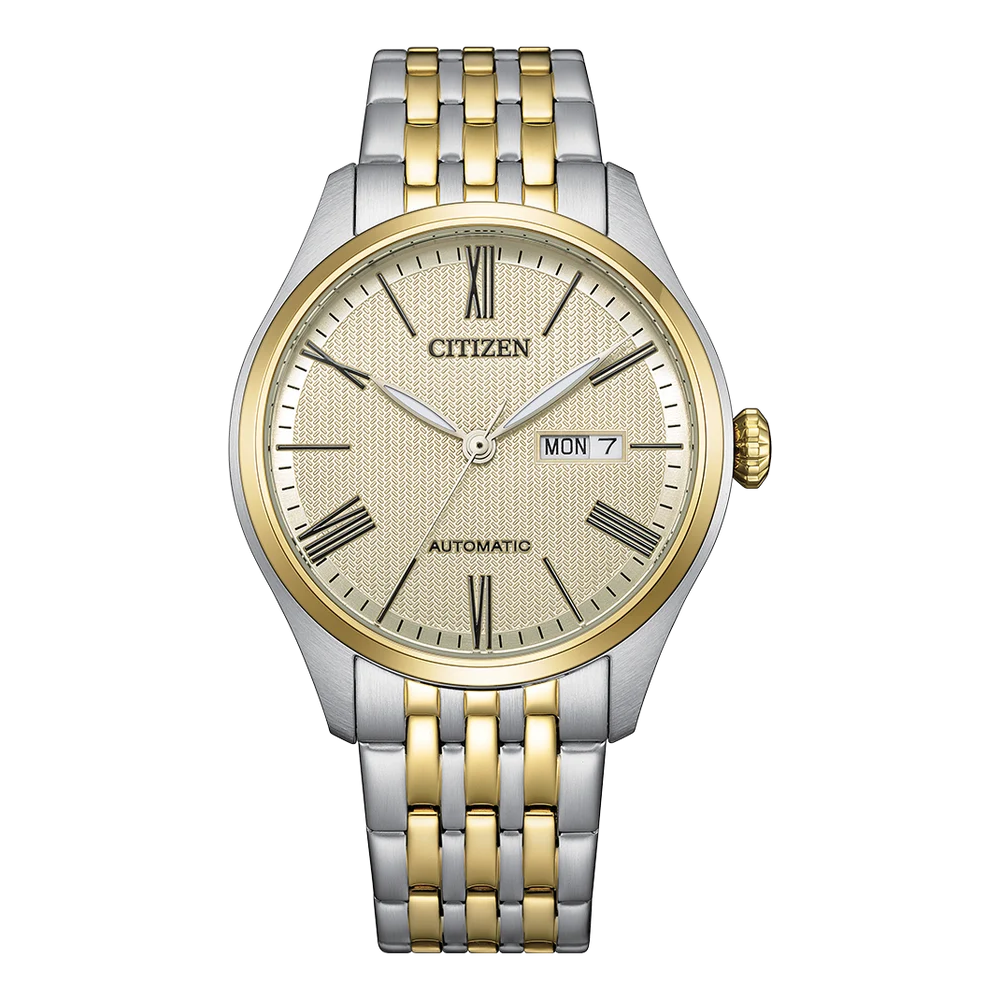 Citizen Mechanical Automatic Two-Tone Cream Dial Men's Watch NH8414-58B
