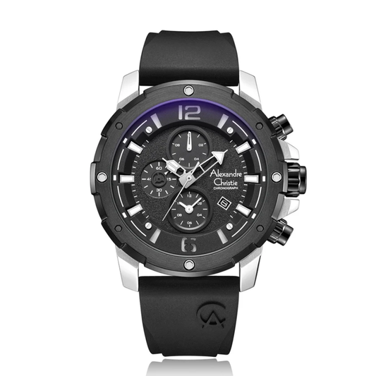 Alexandre Christie Black Men's Chronograph Quartz Watch 6410MCRTBBASL