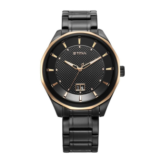 Titan Regalia Opulent Black Men's Watch 1829KM04