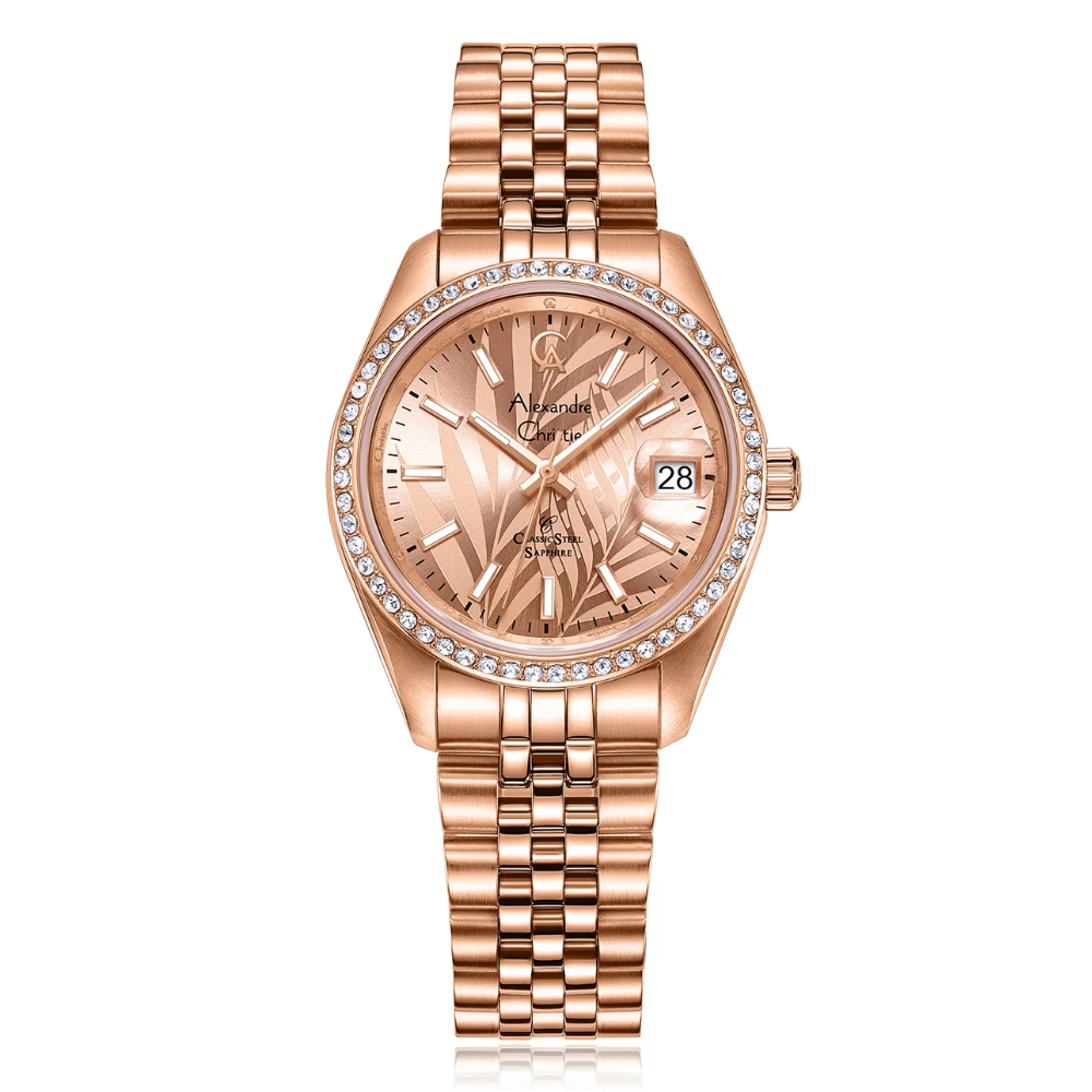 ALEXANDRE CHRISTIE Classic Rose Gold Women's Watch 5012LDBRGRGLN