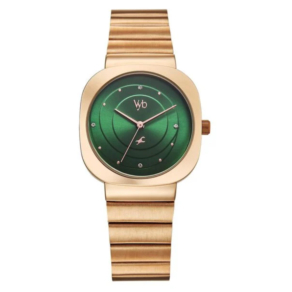 Fastrack Vyb Mirage Green Dial Girls' Watch FV60077WM02