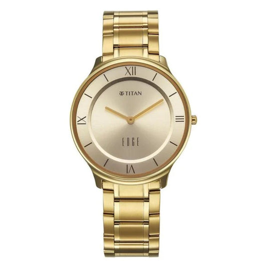 Titan Edge Gleam Champagne Men's Watch NU1843YM03