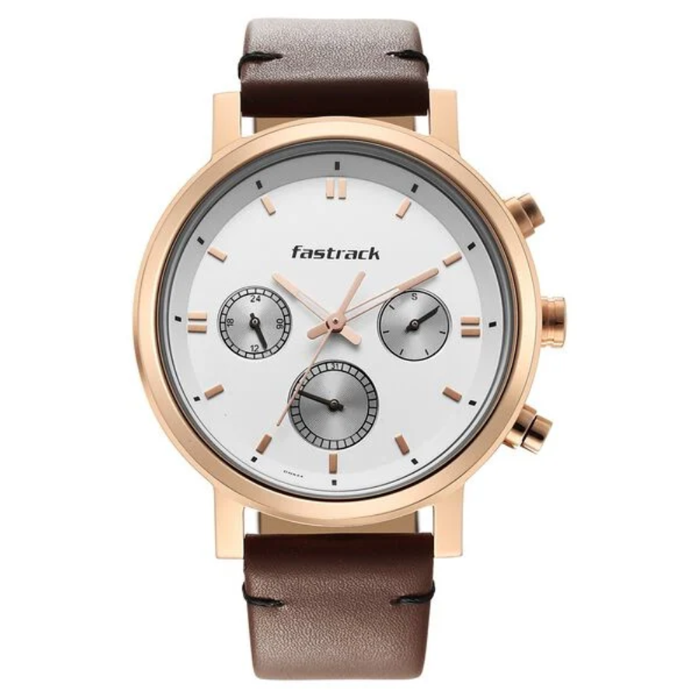 Fastrack Tick Tock White Dial Men's Watch 3287WL01