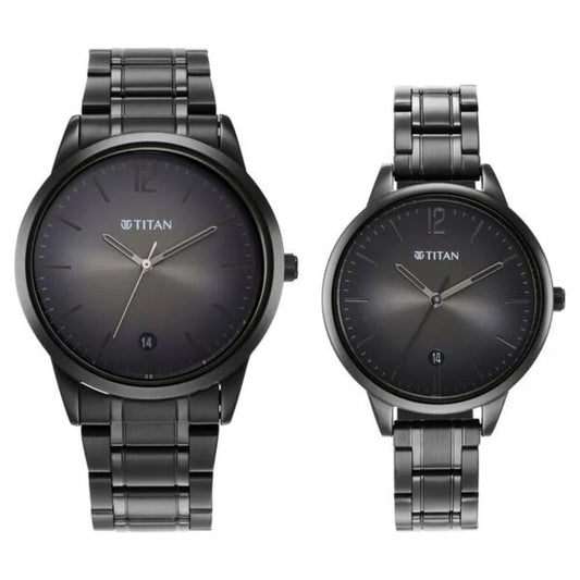 Titan Bandhan Black Couple Watch 18062617NM01